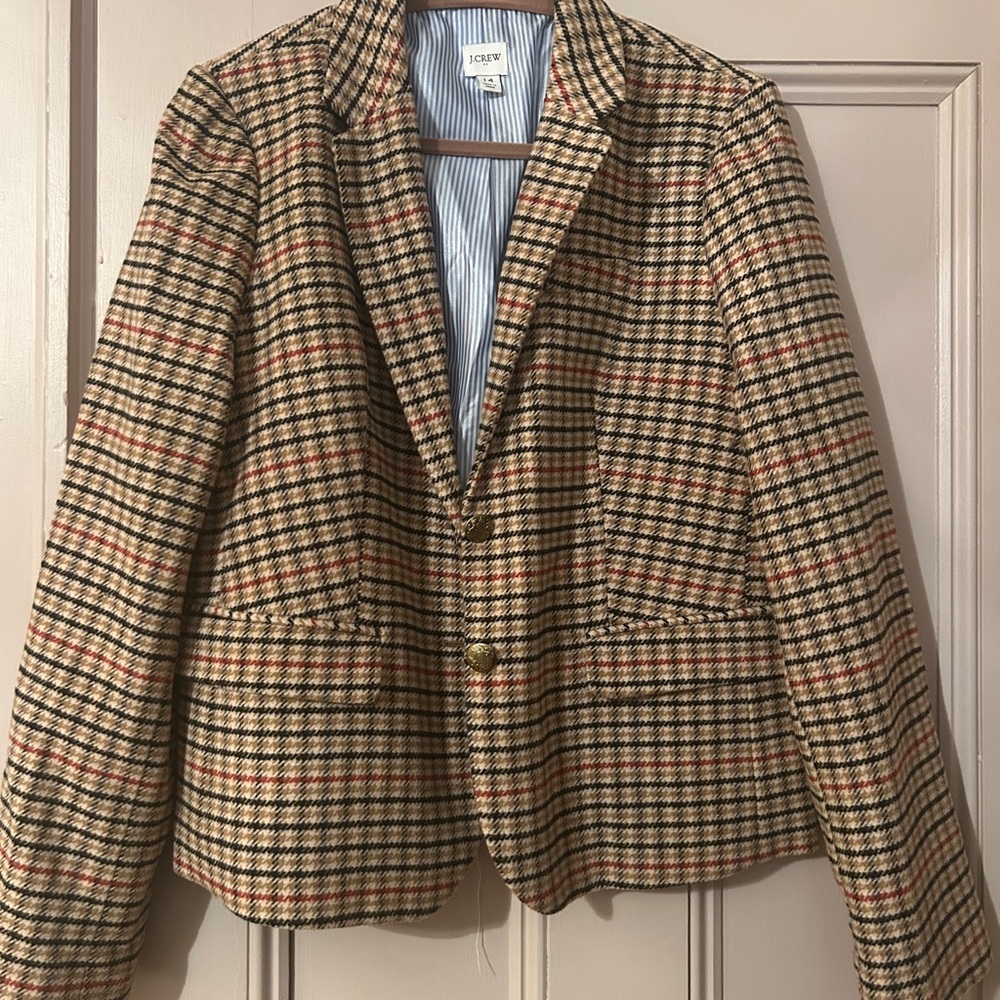 J. Crew Women’s Plaid Blazer - Brown and Red